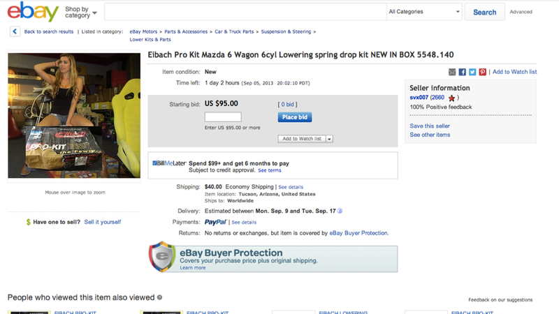 Illustration for article titled Do Pictures Of Barely-Dressed Women Actually Help Sell Cars On eBay?